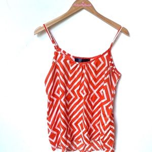 Blue Rain Women Orange Sleeveless Blouse, Size L